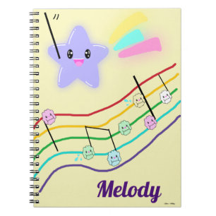 Cuaderno Nombre personalizado Notas de música animal Puntu
