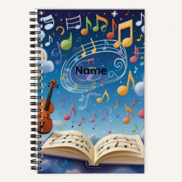 Cuaderno Nombre personalizado notas musicales