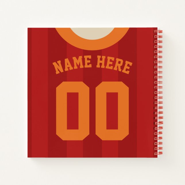 Cuaderno Nombre personalizado Número de fútbol Jersey (Reverso)