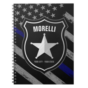 Cuaderno NOMBRE Personalizado Oficial de Policía Sheriff Co
