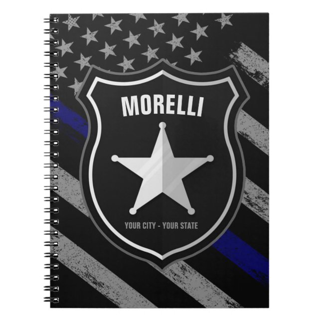 Cuaderno NOMBRE Personalizado Oficial de Policía Sheriff Co (Frente)