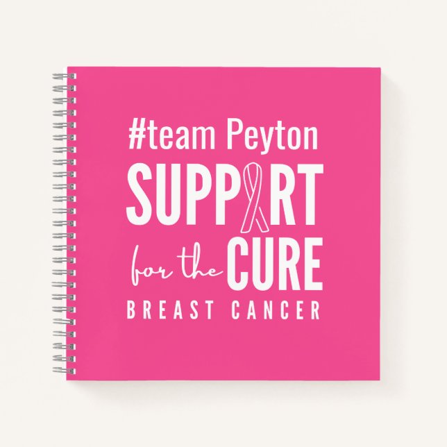 Cuaderno nombre personalizado para el cáncer de mama Portát (Anverso)