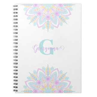 Cuaderno Nombre personalizado Pastel Arcoiris Floral Sundal