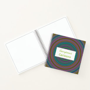 Cuaderno Nombre personalizado + patrón de círculos/anillo