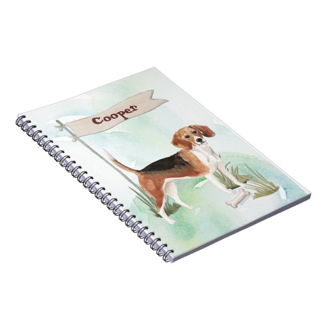 Cuaderno Nombre personalizado Perro Mascota Beagle (Lado Derecho)