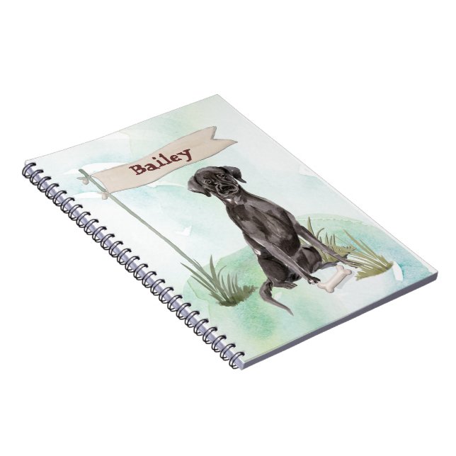 Cuaderno Nombre personalizado perro Mascota de Black Lab (Lado Derecho)
