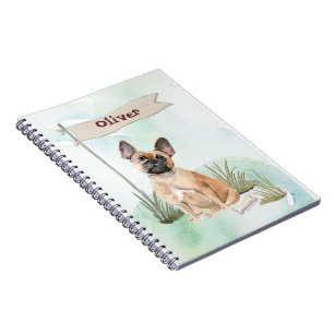 Cuaderno Nombre personalizado Perro Mascota de Bulldog fran