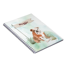 Cuaderno Nombre personalizado Perro Mascota de Bulldog ingl