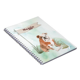 Cuaderno Nombre personalizado Perro Mascota de Bulldog ingl
