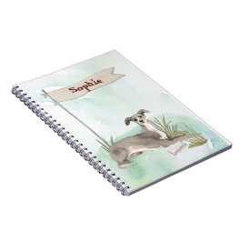 Cuaderno Nombre personalizado: perro Mascota de Greyhound i