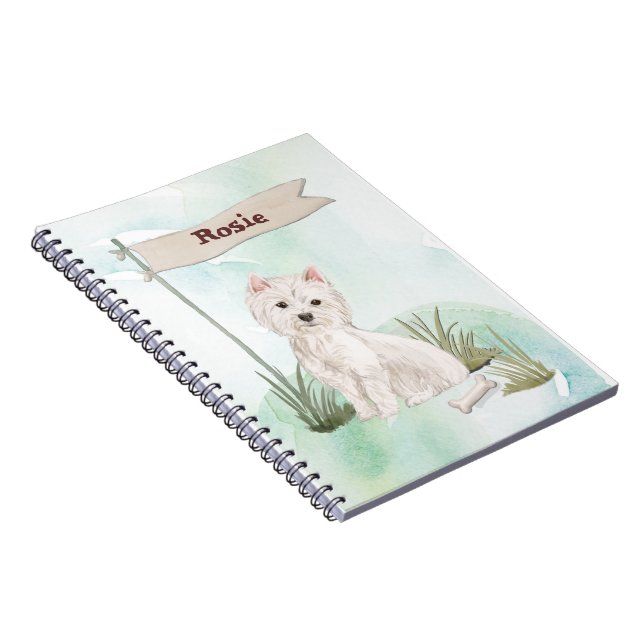 Cuaderno Nombre personalizado Perro Mascota Westie (Lado Derecho)