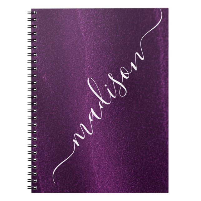 Cuaderno Nombre personalizado personalizado con brillo de p (Frente)