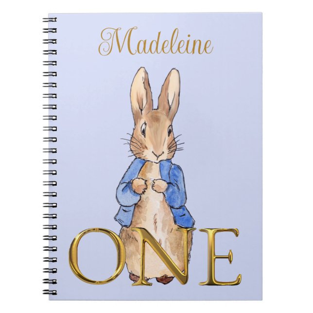 Cuaderno Nombre personalizado Peter el conejo Primer Cumple (Frente)