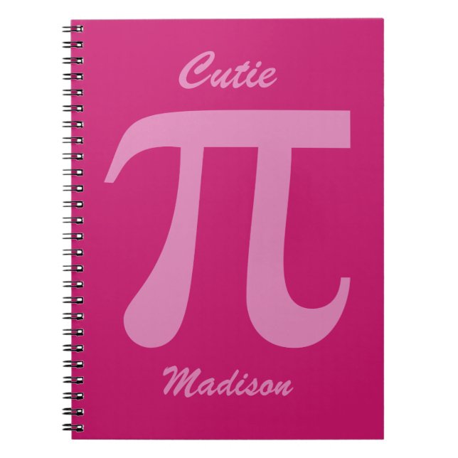 Cuaderno Nombre personalizado Pi / Cutie Pie (Frente)