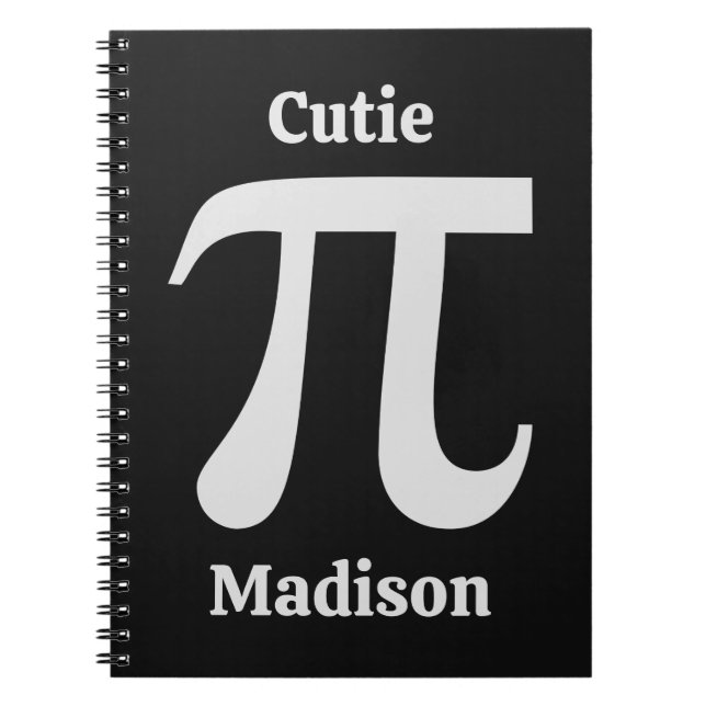 Cuaderno Nombre personalizado Pi / Cutie Pie (Frente)