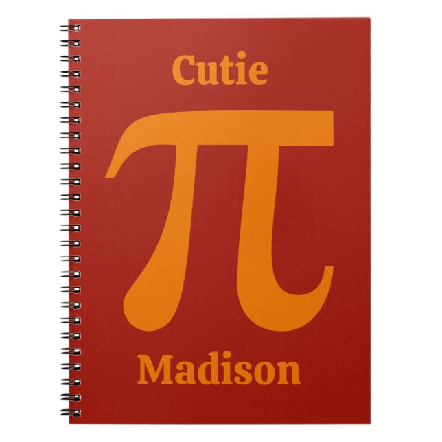 Cuaderno Nombre personalizado Pi / Cutie Pie (Frente)