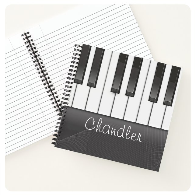 Cuaderno NOMBRE Personalizado Pianista Claves De Piano Maes (Subido por el creador)