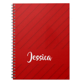 Cuaderno Nombre personalizado plástico diagonal rojo textur