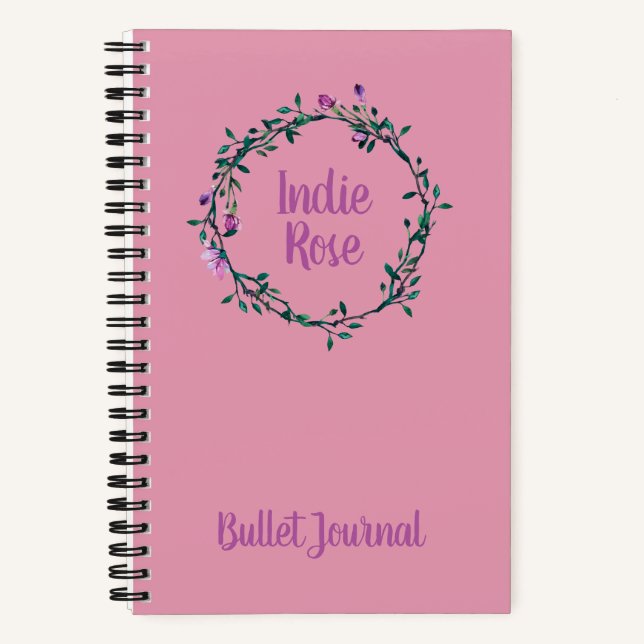 Cuaderno Nombre personalizado Purple Bullet Journal (Anverso)