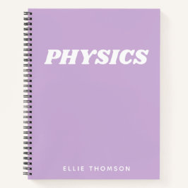 Cuaderno Nombre personalizado Purple Physics School Class L