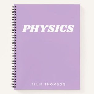 Cuaderno Nombre personalizado Purple Physics School Class L