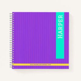 Cuaderno Nombre personalizado púrpura de moda
