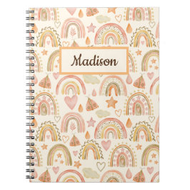 Cuaderno Nombre personalizado Regalo para portátiles Boho l