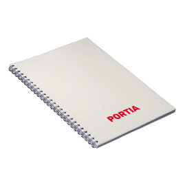 Cuaderno Nombre personalizado rojo claro gris claro