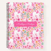 Nombre personalizado rosa de las flores de unicorn