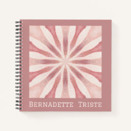 Cuaderno Nombre Personalizado Rosa Moderno Floral Chic Feme