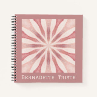 Cuaderno Nombre Personalizado Rosa Moderno Floral Chic Feme