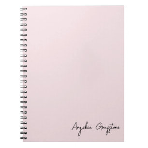 Cuaderno Nombre personalizado rosado de Rubor de moda