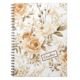 Cuaderno Nombre personalizado ruso moderno Rosas de Boho ne