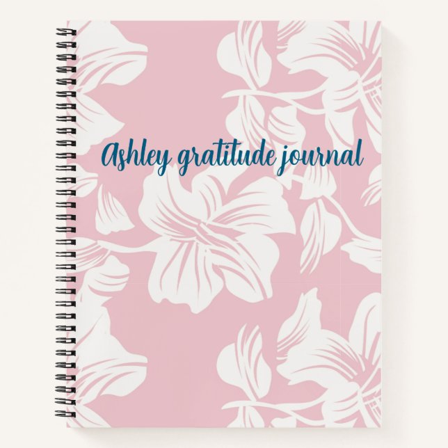 Cuaderno Nombre personalizado shabby chic floral (Anverso)