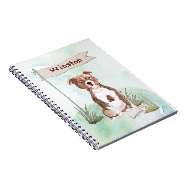 Cuaderno Nombre personalizado Staffordshire Bull Terrier Ma (Lado Derecho)