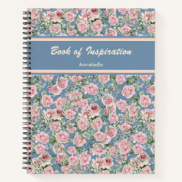 Cuaderno Nombre personalizado Subió de Peony Rosado