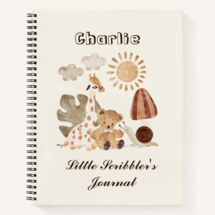 Cuaderno Nombre Personalizado Texto Boho Woodland Jungle An