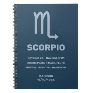 Cuaderno Nombre personalizado / Texto Rótulo zodiaco Escorp