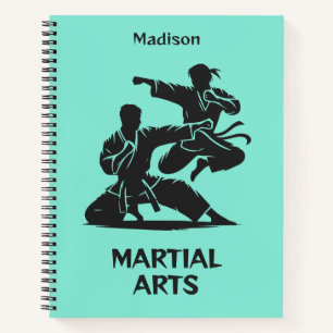 Cuaderno Nombre personalizado, texto y color artes marciale