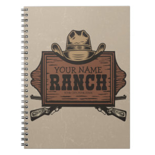 Cuaderno NOMBRE personalizado: Vaquero dispara Rótulo West
