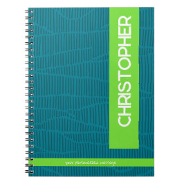 Cuaderno Nombre personalizado verde moderno