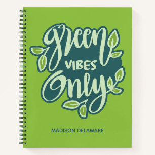 Cuaderno Nombre personalizado Vibes verdes