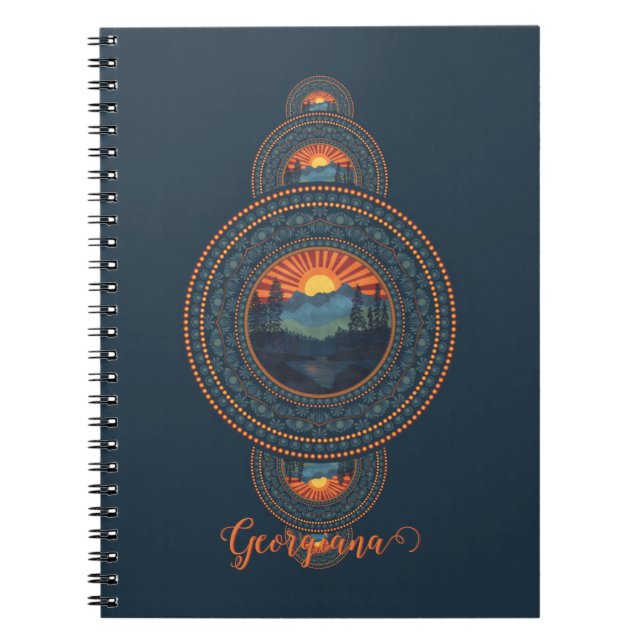 Cuaderno Nombre personalizado Vintage Wilderness Ornamental (Frente)