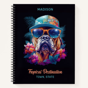 Cuaderno Nombre personalizado y destino de vacaciones tropi