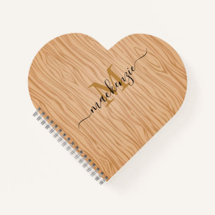 Cuaderno Nombre personalizado y espiral en forma de corazón