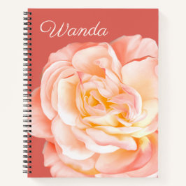 Cuaderno Nombre personalizado y Rosa