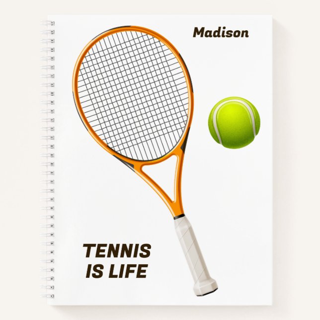 Cuaderno Nombre personalizado y Tenis de texto (Anverso)