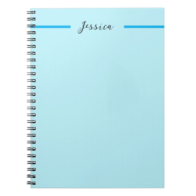 Cuaderno Nombre profesional simple elegante moderno azul (Frente)
