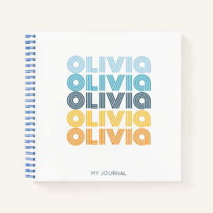 Cuaderno Nombre repetitivo personalizado colorido moderno