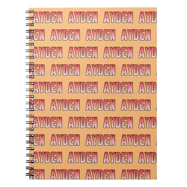Cuaderno Nombre rosa ayden (Frente)